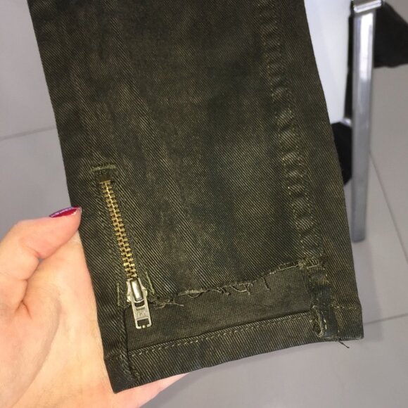 NEW ZARA army green jeans, size 2 - Picture 6 of 6